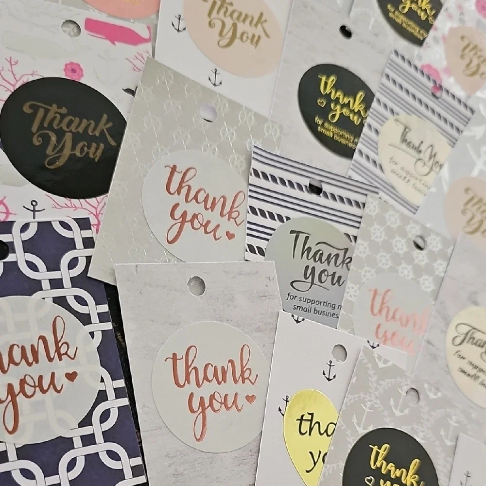 40 Assorted Thank You Cardstock Tags Nautical Themed Gift Tags